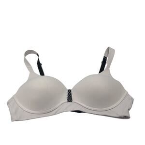 Maidenform Preloved Wireless Bra Size 36B in White with Black Accents